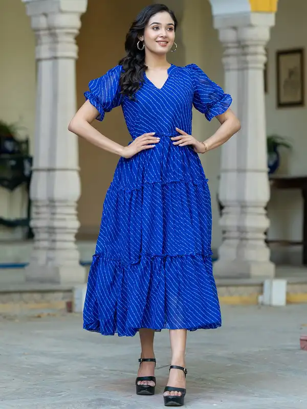 sachin and babi light blue dress Lace Cap Sleeve Floral Empire Waist Tulle Ball Gown With Ruffles and Sash