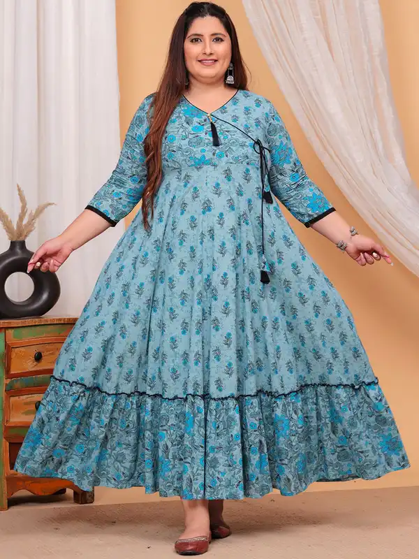chinese dress ladies Ros Garden Women's Alessandra Long Kurta – Saint Bernard main image 0