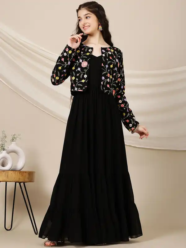 sachin and babi light blue dress Floral Embroidered Dress