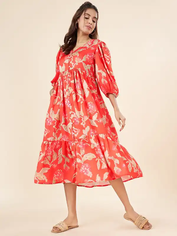 Red Women Dresses Harpa Akkriti By Pantaloons - Buy Red Women Dresses Harpa  Akkriti By Pantaloons online in India