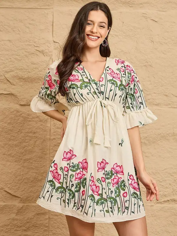 princess polly baby blue dress Bohemian Indian Cotton Dress main image 1