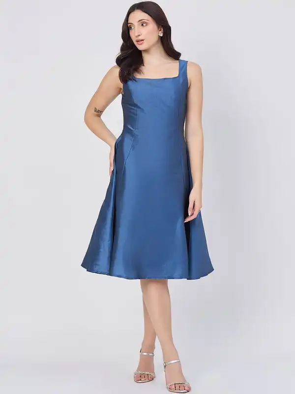 chinese dress ladies Cobalt Blue Contrast Strap Cotton Maxi Dress Large main image 0