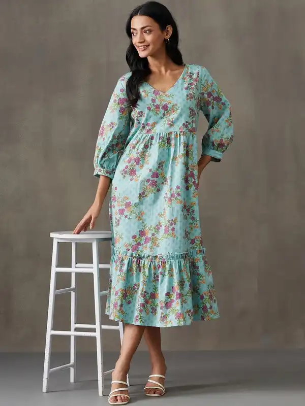 open lace back dress Amazon.in: Fabindia Dress For Women main image 1