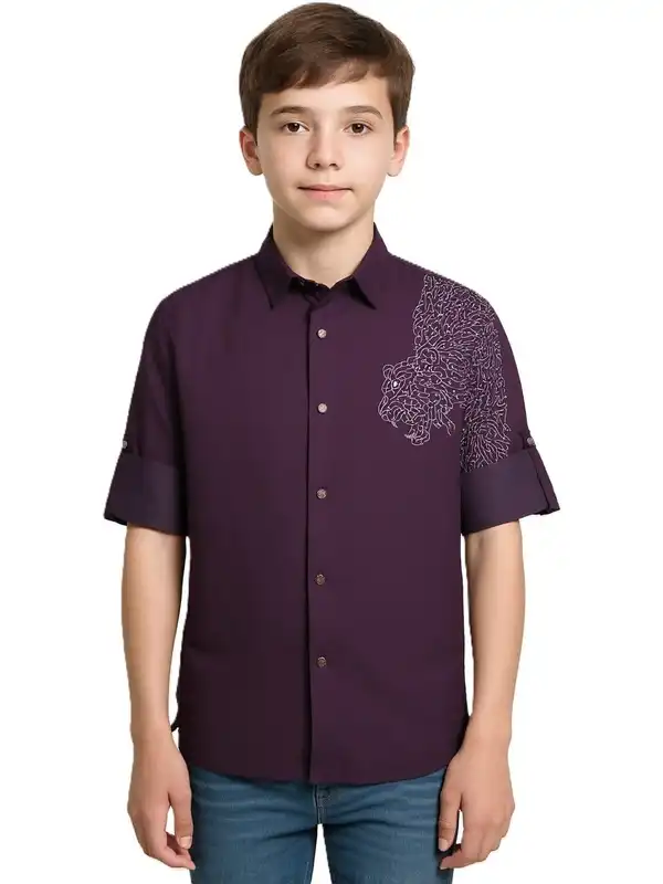 Boys Purple Shirts - Buy Boys Purple Shirts online in India