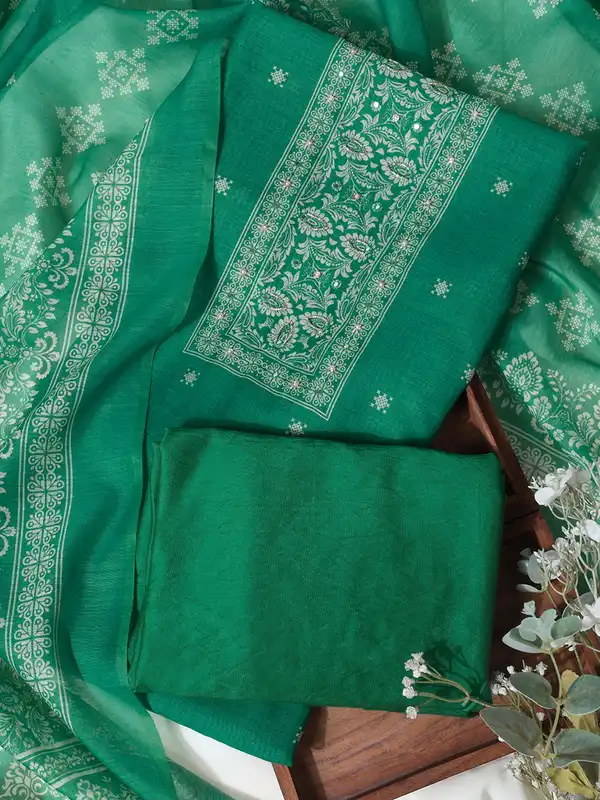 Green Dress Material - Buy Green Dress Material online in India