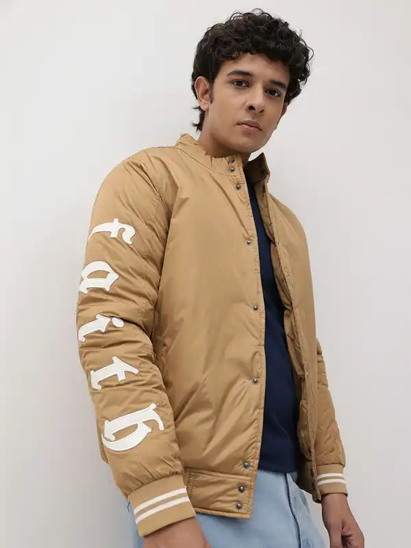 Camel Bomber Jacket - Buy Camel Bomber Jacket online in India