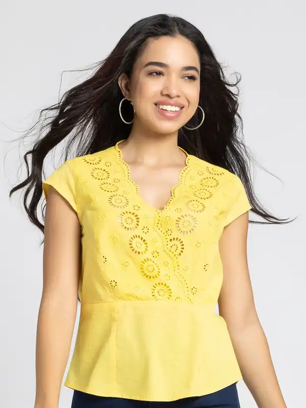 Forever 21 Yellow Tops - Buy Forever 21 Yellow Tops online in India
