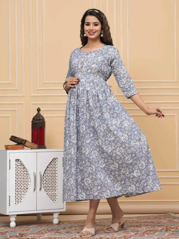 sachin and babi light blue dress Grey Dresses  Frock and Frill