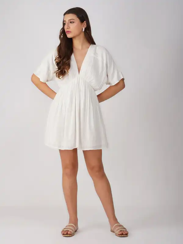 chinese dress ladies White Linen Dress  Ambrosia India