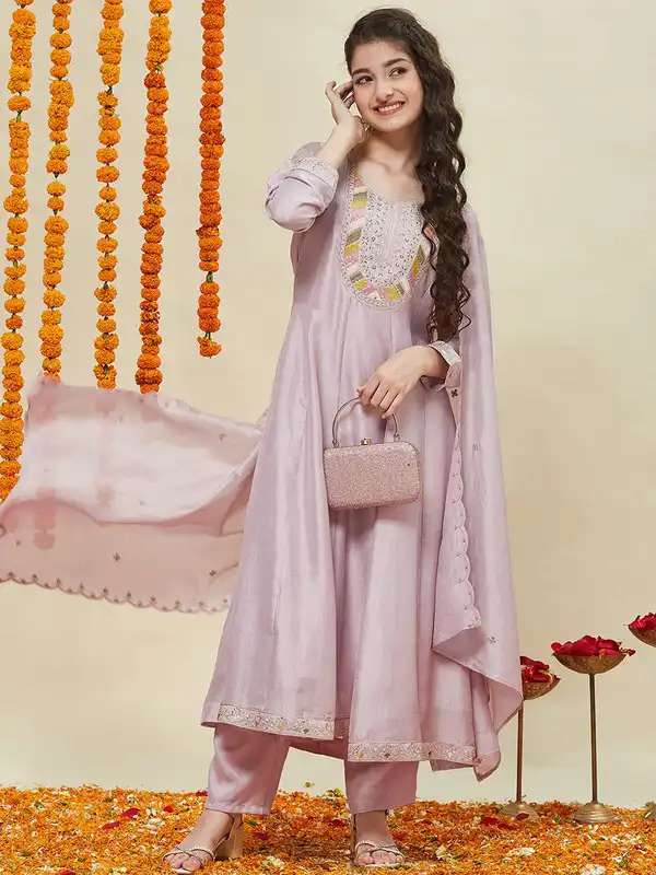 sachin and babi light blue dress Indian Embroidered & Mirror Work Navy Blue Chiffon Dress – Best Price  Online in Pakistan main image 1