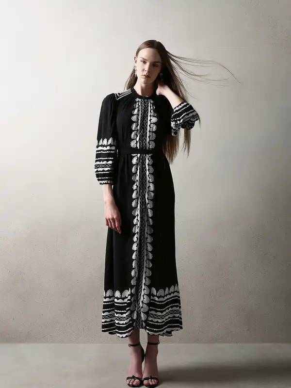 Bella Moda Black Embroidered Dress - Buy Bella Moda Black Embroidered Dress  online in India