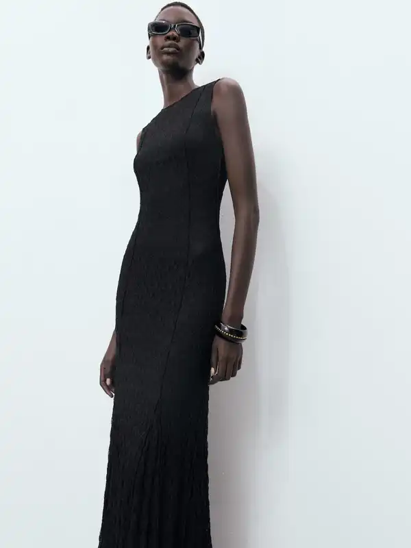 Mango Black Lace Dress - Buy Mango Black Lace Dress online in India