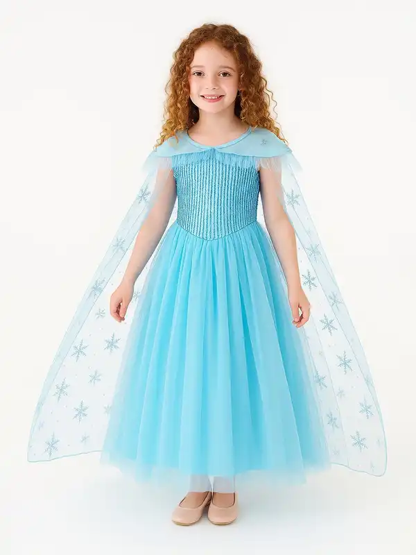 open lace back dress Disney Princess Blue Masquerade Ball Gown Cinderella Prom Dress