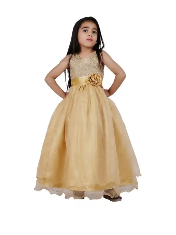 Gold Girls Dresses - Buy Gold Girls Dresses online in India