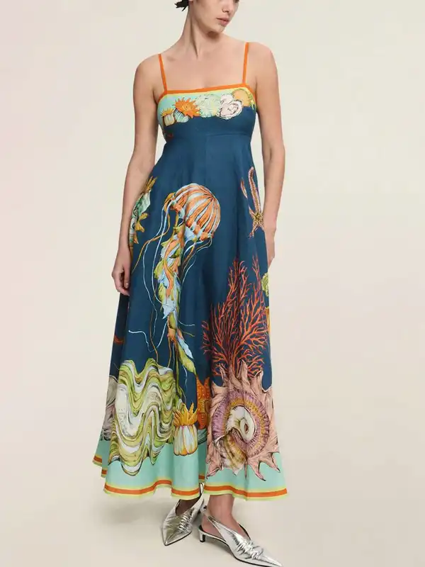 green emerald velvet dress Green and White Printed Dress | Harmony Hues main image 0