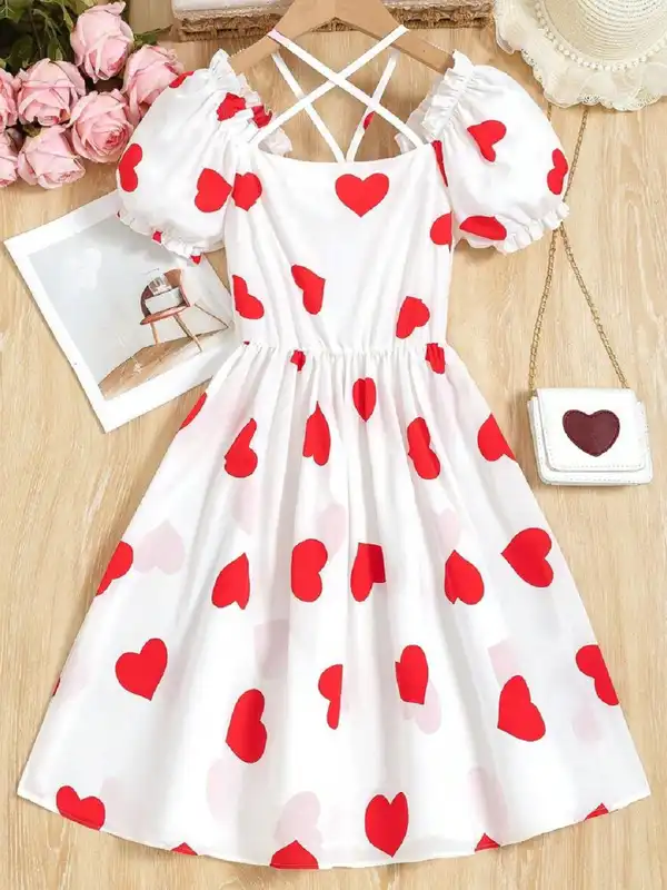 white dress red hearts Heart On a Cloud Dress Teuta Matoshi