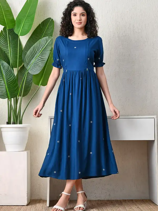 fitted lace wedding dress Buy Juniper Women's Wine Mirror Embroidered Liva Rayon Dress For With  Sequins Online At Low Price
