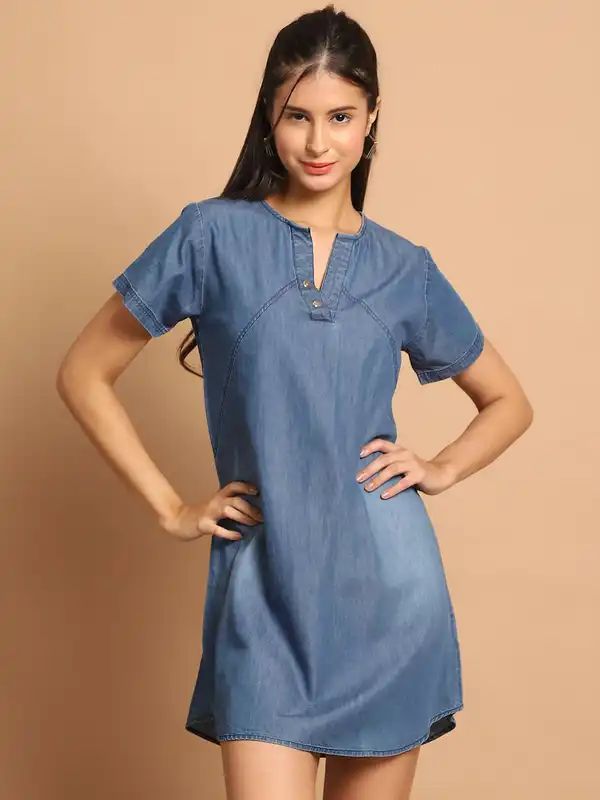myntra denim dress Price History of DressBerry Denim A-Line Midi Dress from Myntra 111_13789751