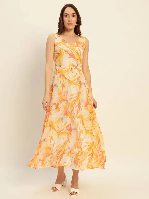Orange Party Maxi Dress - Buy Orange Party Maxi Dress online in India