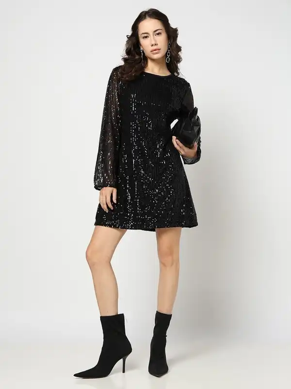 gap black sequin dress Sequin Mini Dress