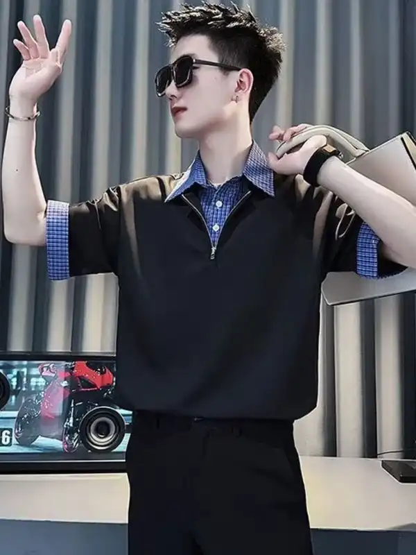 kpop dress shirt Oversized Shirt for Men Streetwear Long Sleeve Chain Men's Shirts Korean Clothes Branded Clothing s1 XS at Amazon Men's Clothing store