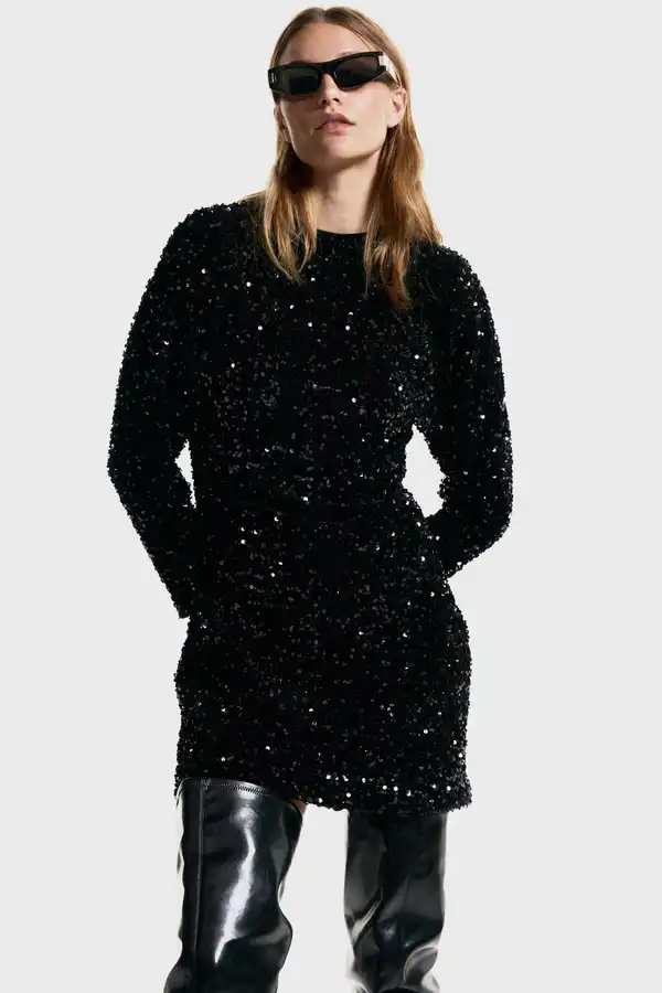 h and m bodycon dress H & M Women's Size 4 Black Lace Sheath Bodycon Dress Long Sleeve Classic