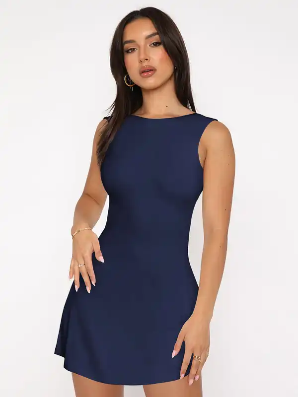 sachin and babi light blue dress Fitted Satin Evening Dress,Backless Prom Dress,Formal Prom Dress with main image 1