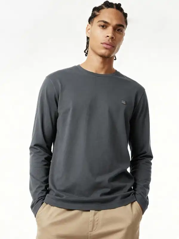 Charcoal Grey Long Sleeves Tshirt - Buy Charcoal Grey Long Sleeves