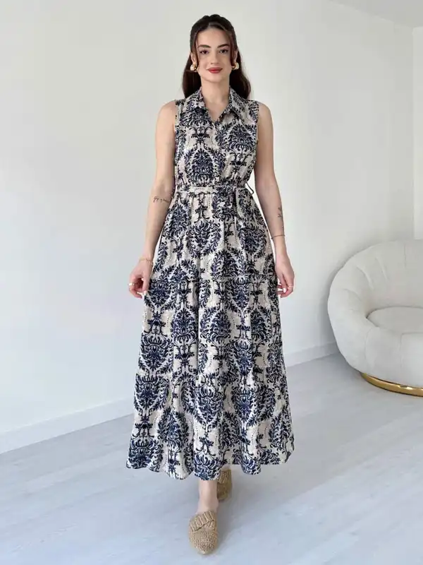 chinese dress ladies Women's Bohemian Beach Long Dress Spring Summer Casual V-Neck
