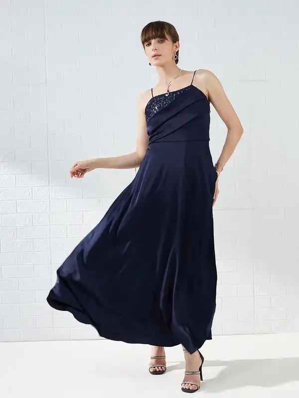 Women Navy Blue Blue Dresses - Buy Women Navy Blue Blue Dresses online in  India