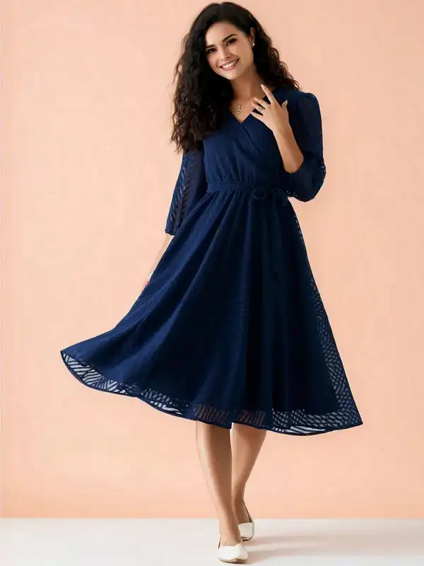 dressberry women long sleeves wrap maxi dress by myntra reviews Buy DressBerry Printed Wrap Tie-Up Maxi Dress - Dresses for Women 32522790