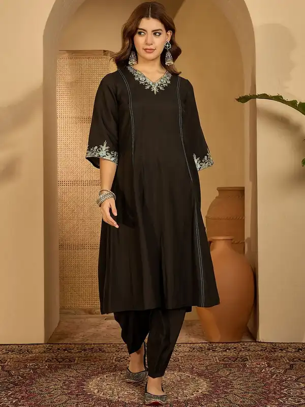 punjabi dress 7 design ideas Embroidery is present on this style using thread Designer SAHIBA Yellow or Green