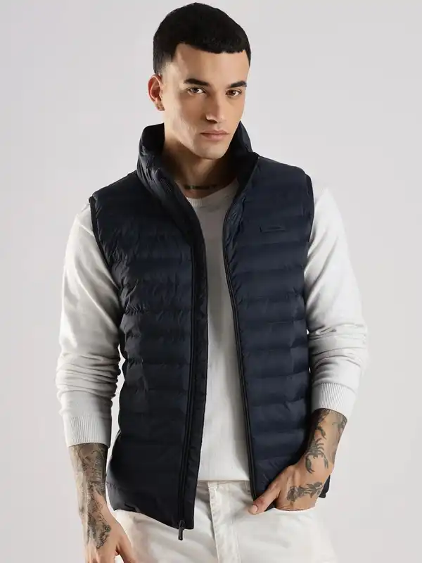 JACK & JONES Giacca Imbottita Uomo - Padded Jacket Regular Fit Con Collo Alla Coreana, 100% Poliestere