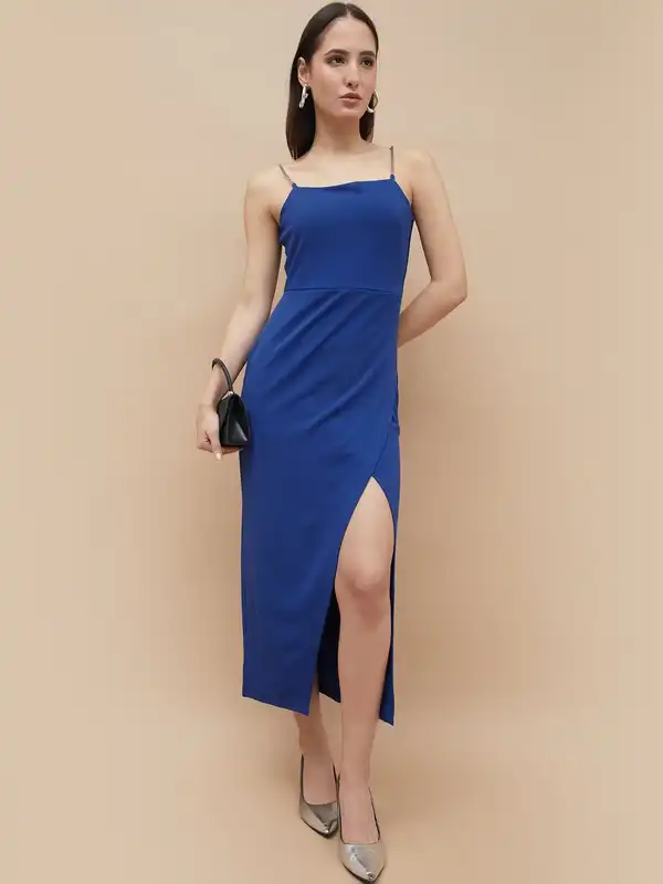 princess polly baby blue dress Shop Our Women's Navy Blue Silk Mini Dress main image 1