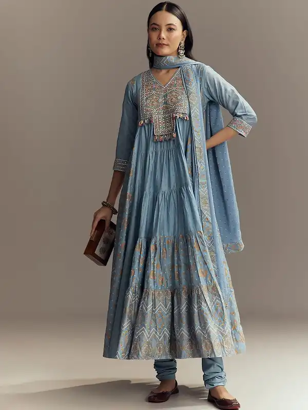 Navy Blue Women Anarkali Kalki Fashion S.oliver Color Cocktail Roadster  Nayo - Buy Navy Blue Women Anarkali Kalki Fashion S.oliver Color Cocktail  Roadster Nayo online in India