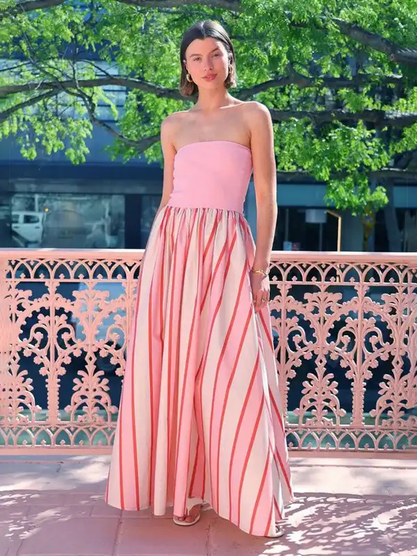 chinese dress ladies Masaba The Tutti Fruity Candy Stripe Dress M