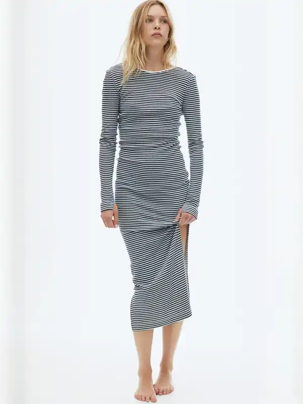 chinese dress ladies SilkRoll Green Textured Long Sleeve Maxi Dress
