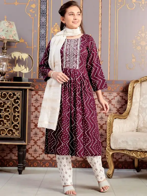 Cotton Anarkali Knee Length