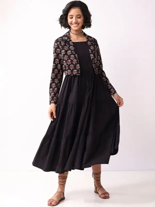 Biba Black Printed Dress - Buy Biba Black Printed Dress online in India Biba Black Printed Dress - Buy Biba Black Printed Dress online in India