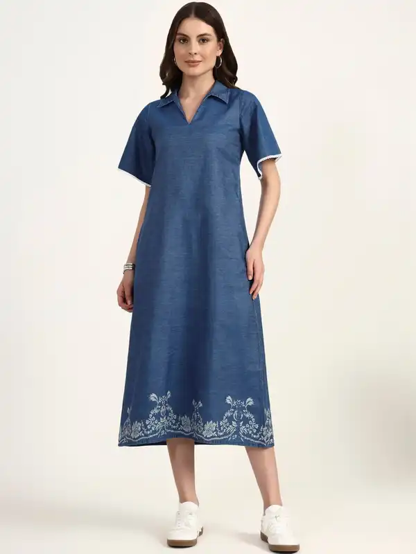 sachin and babi light blue dress Buy Embroidered Denim Dress for Women Online from India's Luxury Designers  2026 main image 0