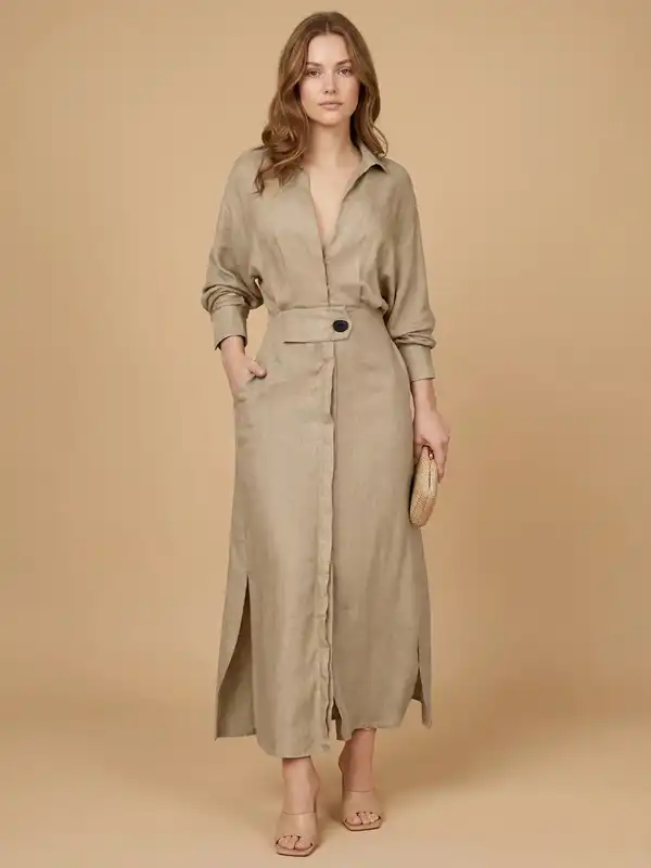 Beige Shirt Dresses - Buy Beige Shirt Dresses online in India