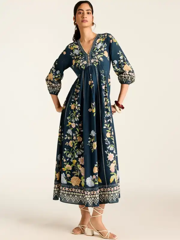 ritu kumar navy blue dress Buy Label Ritu Kumar Navy Blue Cut-Away Long Dress Online