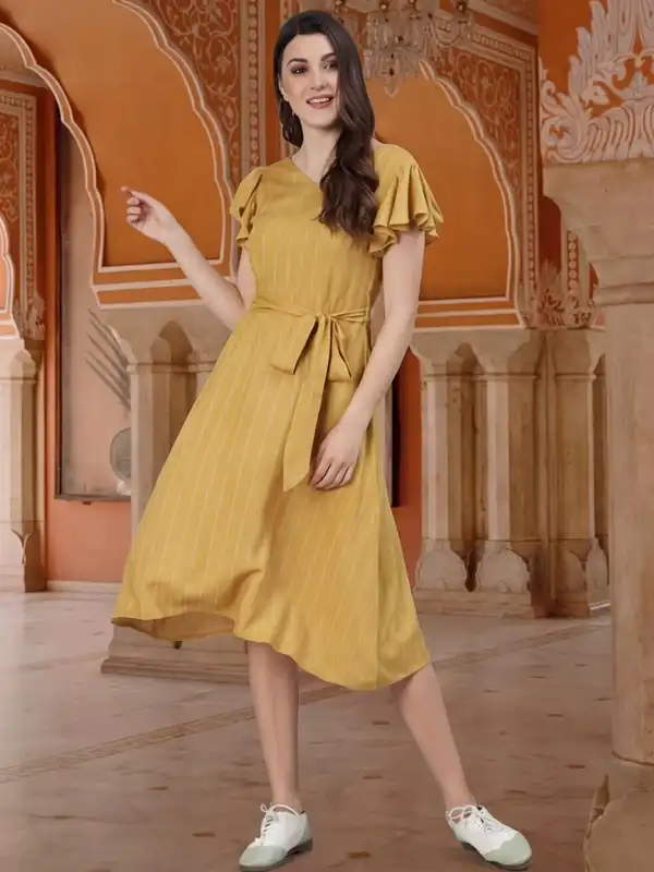 Anouk Mustard Yellow Dress - Buy Anouk Mustard Yellow Dress online in India
