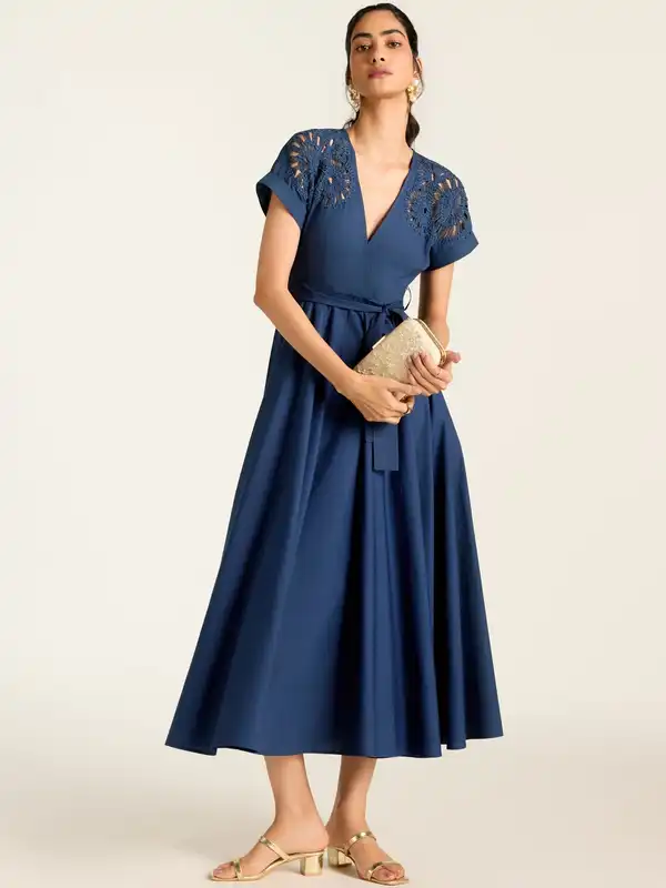 ritu kumar navy blue dress Buy Label Ritu Kumar Navy Blue Cut-Away Long Dress Online