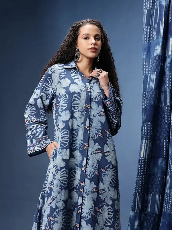 chinese dress ladies Buy Women's Cotton Linen Casual Wear Boxy Fit Dress|Cottonworld main image 0