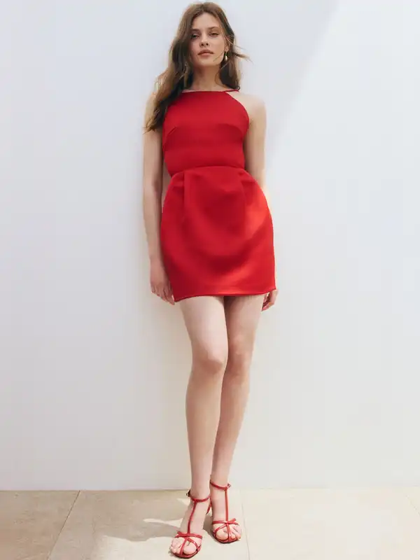 red h and m dress Ladies - Red V-Neck Strappy Dress - Size: XXS