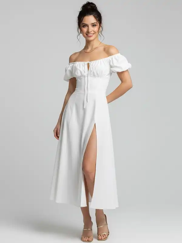 sachin and babi light blue dress White Simple Dresses For Juniors Guitiannn Dresses Girls Off Shoulder  Girls' Casual Dresses A-Line Flowy