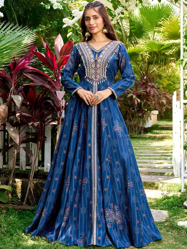 chinese dress ladies Indian Dance 7 Piece Set Large Skirts Retro Dresses Belly Dance Costume  (Blue XL) : Amazon.sg: Fashion main image 1