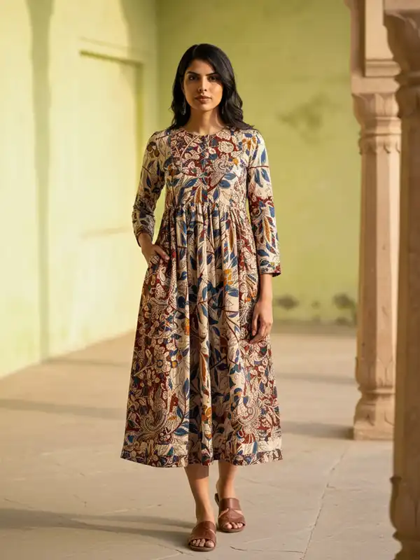 a line dress online india Buy Women's Magenta Cotton A line Dress Online in India