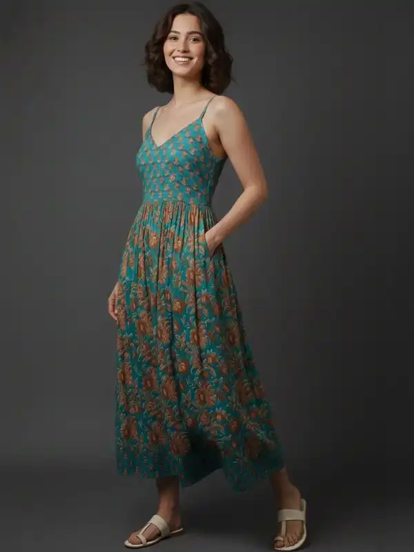 slim fit dress slacks Libas Ethnic Motifs Embroidered Ruffled Fit & Flare Midi Dress  Myntra  International